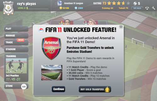FIFA 11 Unlocked Feature