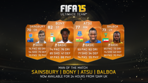 FUT 15: Оранжевая карточка — Bony, Atsu, Balboa и Sainsbury